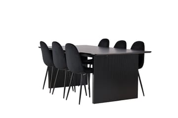 Vail Matgrupp 200 cm Rektangulär med 6 Polar stolar - Svart - Products - Möbler - Bord & matgrupp - Matgrupp