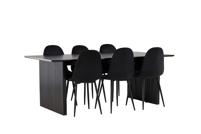 Vail Matgrupp 200 cm Rektangulär med 6 Polar stolar - Svart - Products - Möbler - Bord & matgrupp - Matgrupp