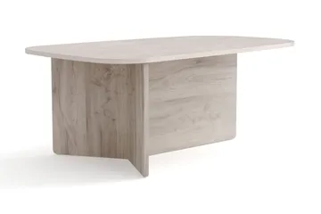 Vento Ovalt Soffbord 120x70 cm med Trä- och Vitlaserad Ek-utseende - Vit - Products - Möbler - Bord & matgrupp - Soffbord