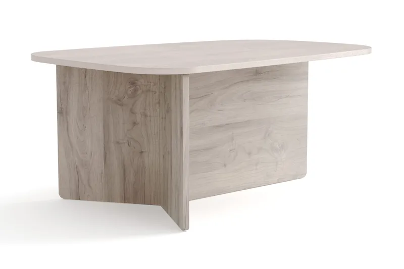 Vento Ovalt Soffbord 90x60 cm med Trä- och Vitlaserad Ek-utseende - Vit - Products - Möbler - Bord & matgrupp - Soffbord