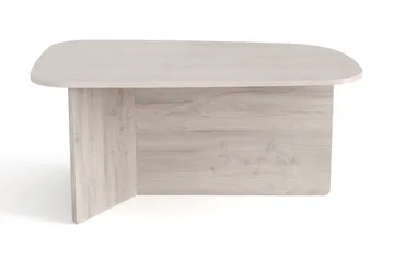 Vento Ovalt Soffbord 90x60 cm med Trä- och Vitlaserad Ek-utseende - Vit - Products - Möbler - Bord & matgrupp - Soffbord