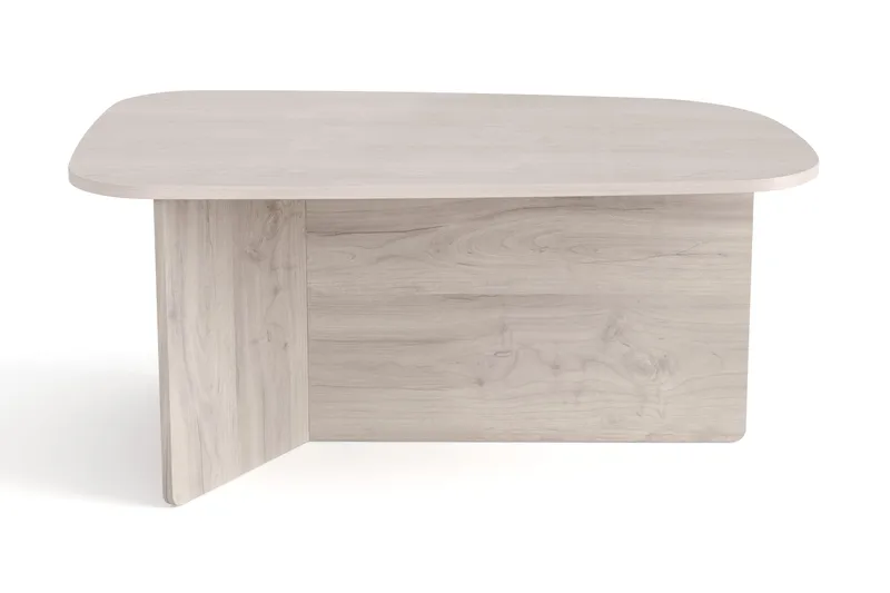 Vento Ovalt Soffbord 90x60 cm med Trä- och Vitlaserad Ek-utseende - Vit - Products - Möbler - Bord & matgrupp - Soffbord