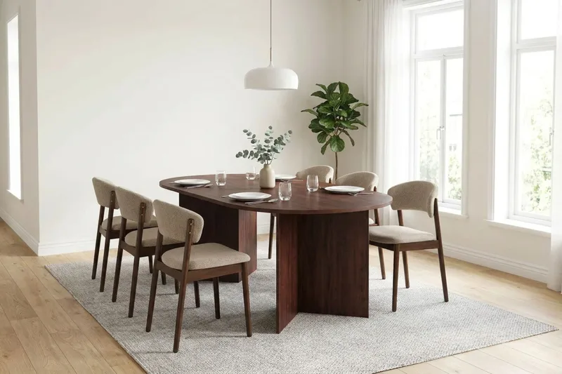Vera Matbord Oval 180x100 cm Fanér - Valnöt - Products - Möbler - Bord & matgrupp - Matbord & köksbord