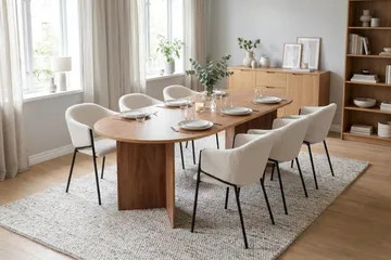 Vera Matgrupp oval 180 cm med 6 Filip Matstolar - Ek - Products - Möbler - Bord & matgrupp - Matgrupp