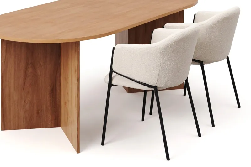 Vera Matgrupp oval 180 cm med 6 Filip Matstolar - Ek - Products - Möbler - Bord & matgrupp - Matgrupp