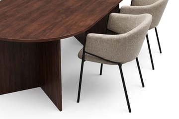 Vera Matgrupp oval 180 cm med 6 Filip Matstolar - Valnöt - Products - Möbler - Bord & matgrupp - Matgrupp