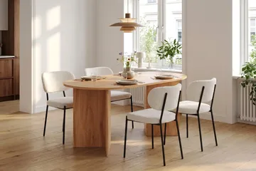 Vera Matgrupp rektangulärt 180 cm med 4 Gemmiano Matstolar - Ek - Products - Möbler - Bord & matgrupp - Matgrupp