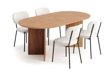 Vera Matgrupp rektangulärt 180 cm med 4 Gemmiano Matstolar - Ek - Products - Möbler - Bord & matgrupp - Matgrupp