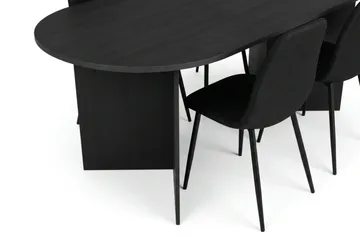 Vera Matgrupp rektangulärt 180 cm Svart med 6 Nibe Matstolar - Svart - Products - Möbler - Bord & matgrupp - Matgrupp