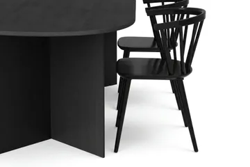 Vera Matgrupp rektangulärt 180 cm Svart med 6 Tyrö Matstolar - Svart - Products - Möbler - Bord & matgrupp - Matgrupp