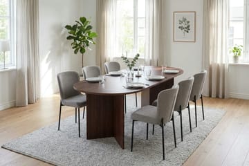 Vera Matgrupp rektangulärt 180 cm Valnöt med 6 Elsie Matstolar - Valnöt - Products - Möbler - Bord & matgrupp - Matgrupp