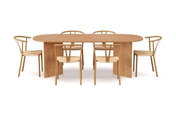 Vera Matgrupp rektangulärt 220 cm Ek med 6 Elysia Matstolar - Ek - Products - Möbler - Bord & matgrupp - Matgrupp