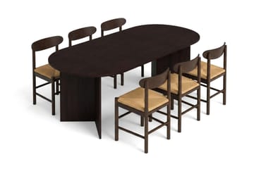 Vera Matgrupp rektangulärt 220 cm Rökt Ek med 6 Malte Matstolar - Products - Möbler - Bord & matgrupp - Matgrupp