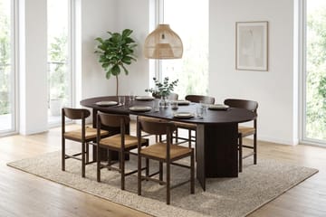 Vera Matgrupp rektangulärt 220 cm Rökt Ek med 6 Malte Matstolar - Products - Möbler - Bord & matgrupp - Matgrupp