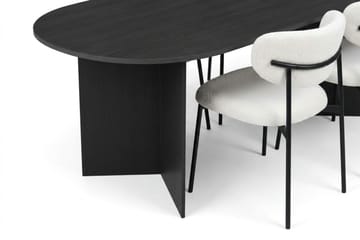 Vera Matgrupp rektangulärt 220 cm Svart med 6 Lucy Matstolar - Svart - Products - Möbler - Bord & matgrupp - Matgrupp