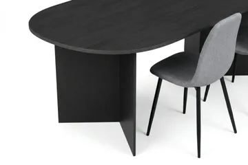 Vera Matgrupp rektangulärt 220 cm Svart med 6 Nibe Matstolar - Svartlaserad ek - Products - Möbler - Bord & matgrupp - Matgrupp