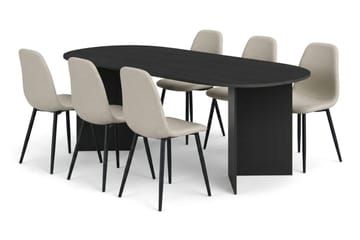 Beige/Metallben Svart - Ek