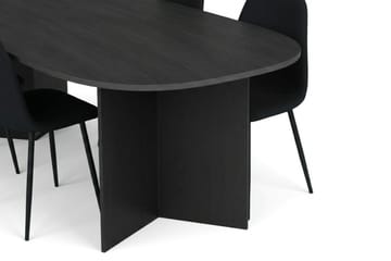 Vera Matgrupp rektangulärt 220 cm Svart med 6 Nibe Matstolar - Svartlaserad ek - Products - Möbler - Bord & matgrupp - Matgrupp