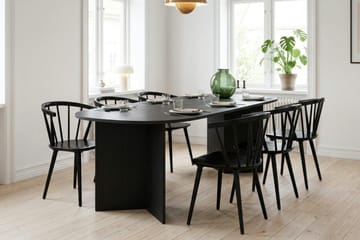 Vera Matgrupp rektangulärt 220 cm Svart med 6 Tyrö Matstolar - Svartlaserad ek - Products - Möbler - Bord & matgrupp - Matgrupp