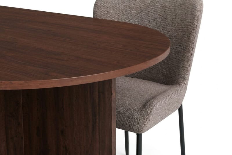 Vera Matgrupp rektangulärt 220 cm Valnöt med 6 Elsie Matstolar - Valnöt/Grå - Products - Möbler - Bord & matgrupp - Matgrupp