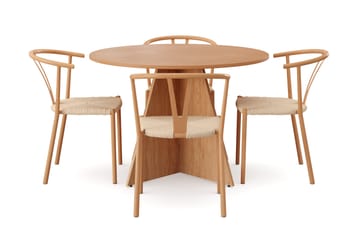 Vera Matgrupp runt 110 cm Ek med 4 Elysia Matstolar - Ek - Products - Möbler - Bord & matgrupp - Matgrupp