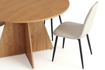 Vera Matgrupp runt 110 cm Ek med 4 Nibe Matstolar - Ek - Products - Möbler - Bord & matgrupp - Matgrupp