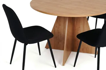 Vera Matgrupp runt 110 cm Ek med 4 Nibe Matstolar - Ek - Products - Möbler - Bord & matgrupp - Matgrupp