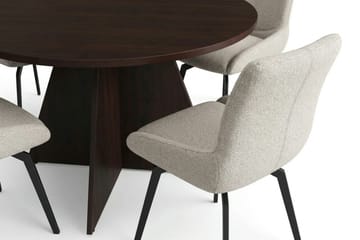 Vera Matgrupp runt 110 cm Rökt Ek med 4 Mora Matstolar - Rökt ek - Products - Möbler - Bord & matgrupp - Matgrupp