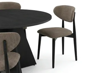 Vera Matgrupp runt 110 cm Svart med 4 Molly Matstolar - Svart - Products - Möbler - Bord & matgrupp - Matgrupp