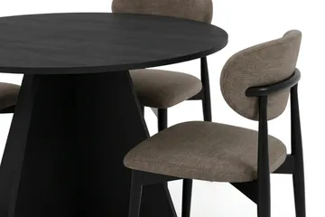 Vera Matgrupp runt 110 cm Svart med 4 Molly Matstolar - Svart - Products - Möbler - Bord & matgrupp - Matgrupp