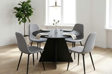 Vera Matgrupp runt 110 cm Svart med 4 Nibe Matstolar - Svart - Products - Möbler - Bord & matgrupp - Matgrupp