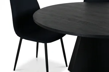 Vera Matgrupp runt 110 cm Svart med 4 Nibe Matstolar - Svart - Products - Möbler - Bord & matgrupp - Matgrupp