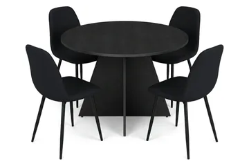Vera Matgrupp runt 110 cm Svart med 4 Nibe Matstolar - Svart - Products - Möbler - Bord & matgrupp - Matgrupp