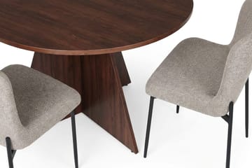 Vera Matgrupp runt 110 cm Valnöt med 4 Elsie Matstolar - Valnöt - Products - Möbler - Bord & matgrupp - Matgrupp