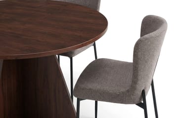 Vera Matgrupp runt 110 cm Valnöt med 4 Elsie Matstolar - Valnöt - Products - Möbler - Bord & matgrupp - Matgrupp