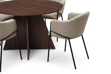 Vera Matgrupp runt 110 cm Valnöt med 4 Filip Matstolar - Valnöt - Products - Möbler - Bord & matgrupp - Matgrupp