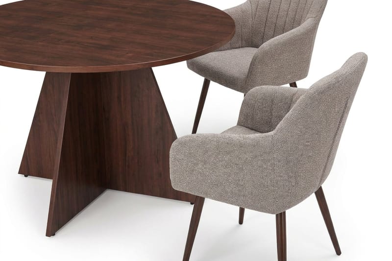 Vera Matgrupp runt 110 cm Valnöt med 4 Filippa Matstolar - Valnöt - Products - Möbler - Bord & matgrupp - Matgrupp
