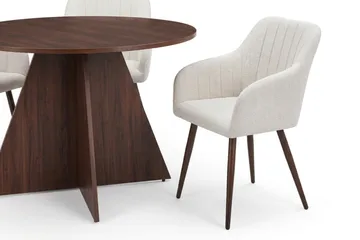 Vera Matgrupp runt 110 cm Valnöt med 4 Filippa Matstolar - Valnöt - Products - Möbler - Bord & matgrupp - Matgrupp