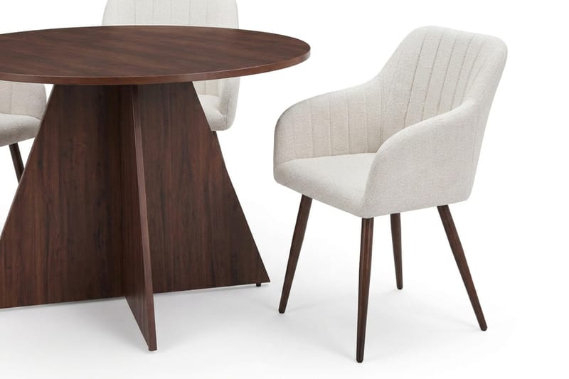 Vera Matgrupp runt 110 cm Valnöt med 4 Filippa Matstolar - Valnöt - Products - Möbler - Bord & matgrupp - Matgrupp