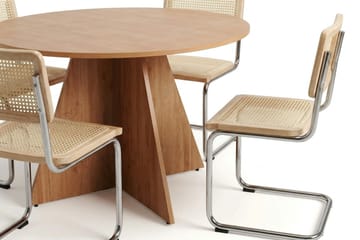 Vera Matgrupp runt 130 cm Ek med 6 Build Matstolar - Ek - Products - Möbler - Bord & matgrupp - Matgrupp