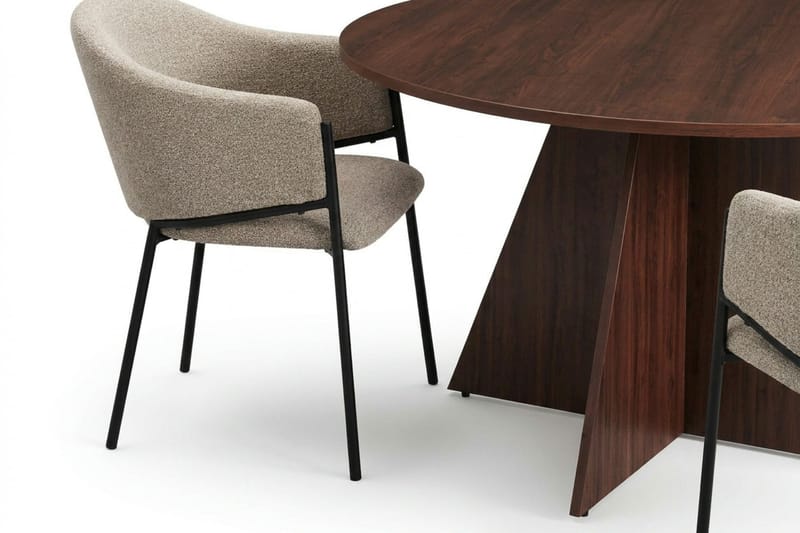Vera Matgrupp runt 130 cm med 6 Filip Matstolar - Valnöt - Products - Möbler - Bord & matgrupp - Matgrupp