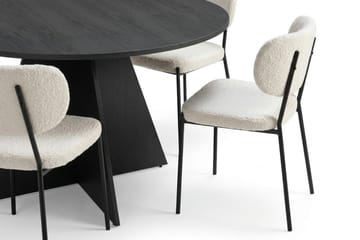 Vera Matgrupp runt 130 cm Svart med 6 Gemmiano Matstolar - Svartlaserad ek - Products - Möbler - Bord & matgrupp - Matgrupp