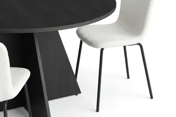 Vera Matgrupp runt 130 cm Svart med 6 Katy Matstolar - Svart - Products - Möbler - Bord & matgrupp - Matgrupp
