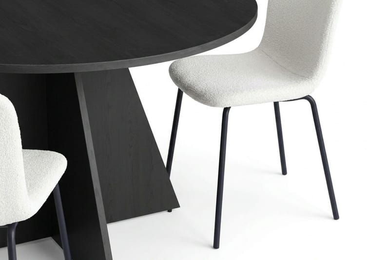 Vera Matgrupp runt 130 cm Svart med 6 Katy Matstolar - Svart - Products - Möbler - Bord & matgrupp - Matgrupp