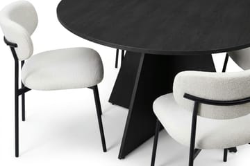Vera Matgrupp runt 130 cm Svart med 6 Lucy Matstolar - Svart - Products - Möbler - Bord & matgrupp - Matgrupp