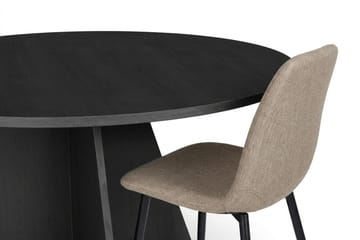 Vera Matgrupp runt 130 cm Svart med 6 Nibe Matstolar - Svart - Products - Möbler - Bord & matgrupp - Matgrupp