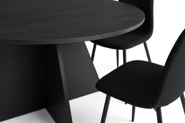 Vera Matgrupp runt 130 cm Svart med 6 Nibe Matstolar - Svart - Products - Möbler - Bord & matgrupp - Matgrupp