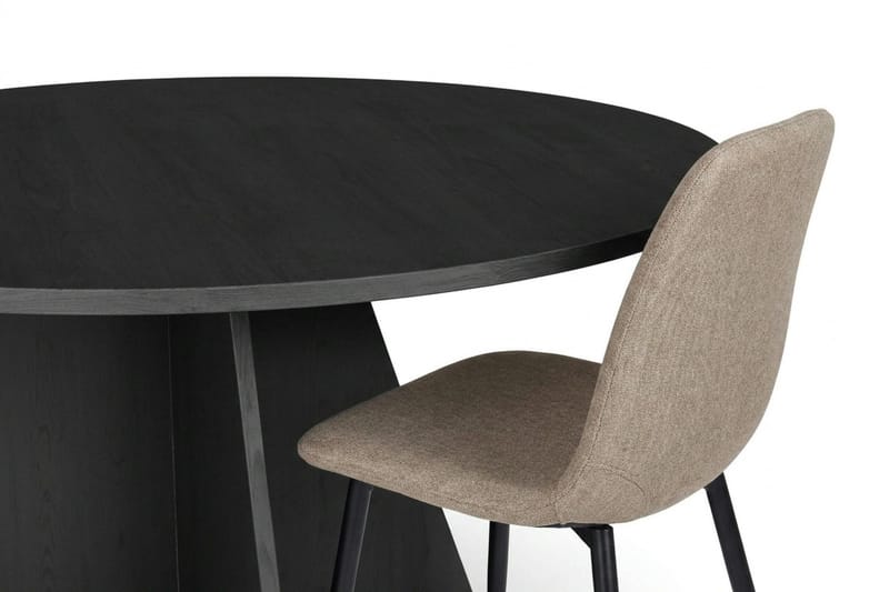 Vera Matgrupp runt 130 cm Svart med 6 Nibe Matstolar - Svartlaserad ek - Products - Möbler - Bord & matgrupp - Matgrupp