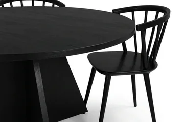 Vera Matgrupp runt 130 cm Svart med 6 Tyrö Matstolar - Svartlaserad ek - Products - Möbler - Bord & matgrupp - Matgrupp