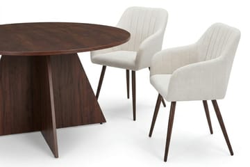 Vera Matgrupp runt 130 cm Valnöt med 6 Filippa Matstolar - Valnöt - Products - Möbler - Bord & matgrupp - Matgrupp